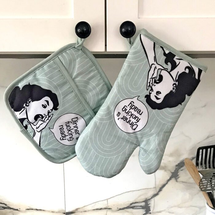 Double Trouble Inc Funny apron oven mitt pot holder