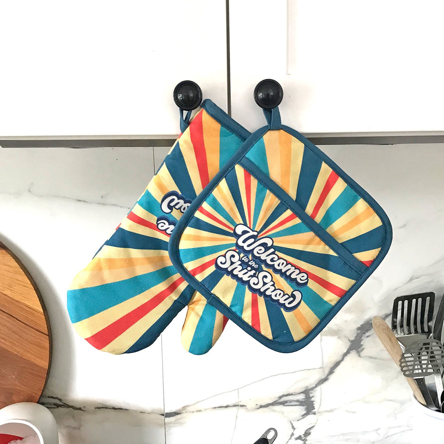 Oven Mitt and Pot Holder Set - Welcome to the ShitShow