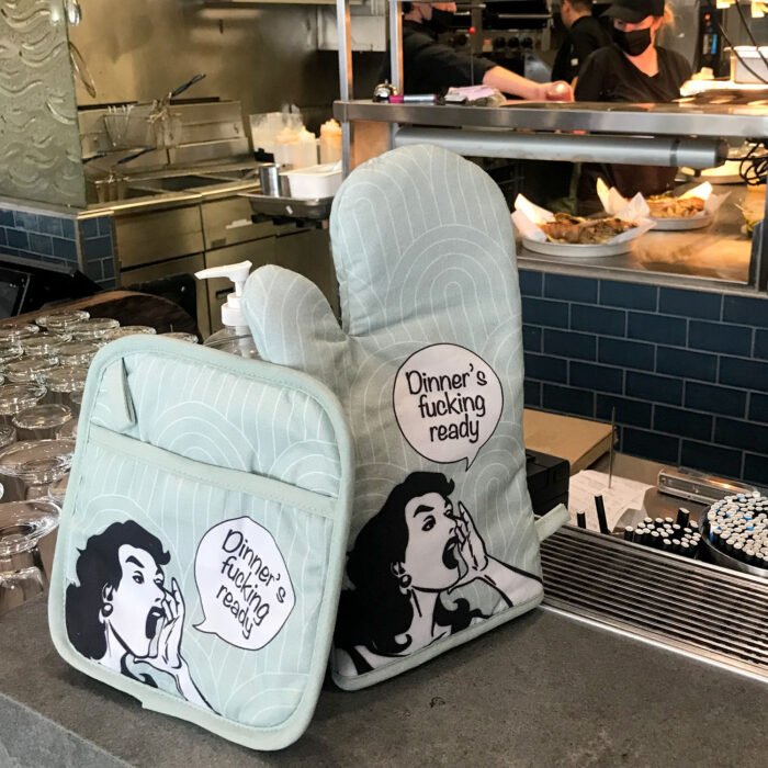 Double Trouble Inc Funny apron oven mitt pot holder