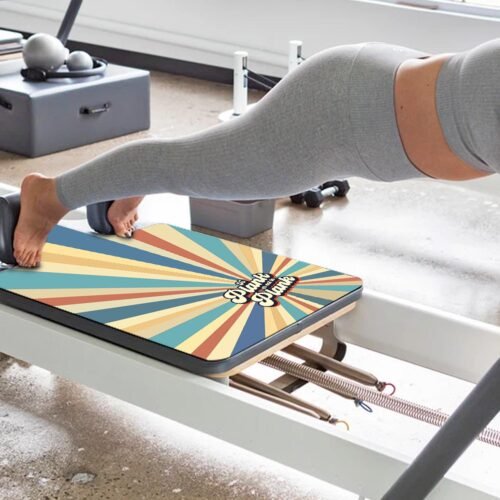 Double Trouble Inc Pilates reformer mat Australia colourful fun eco friendly washable non slip quick dry foldable pink green yellow