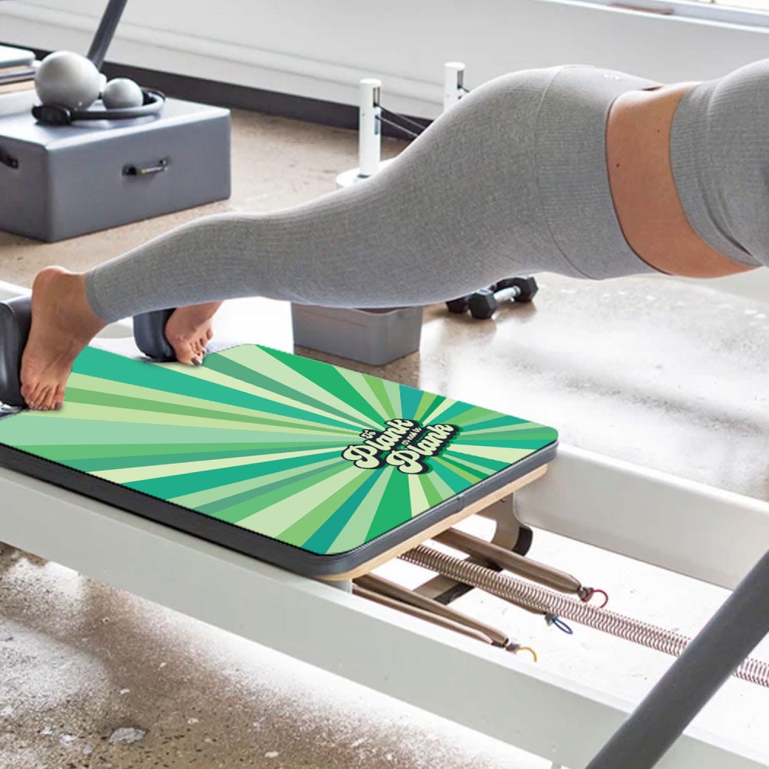 Pilates reformer mat green