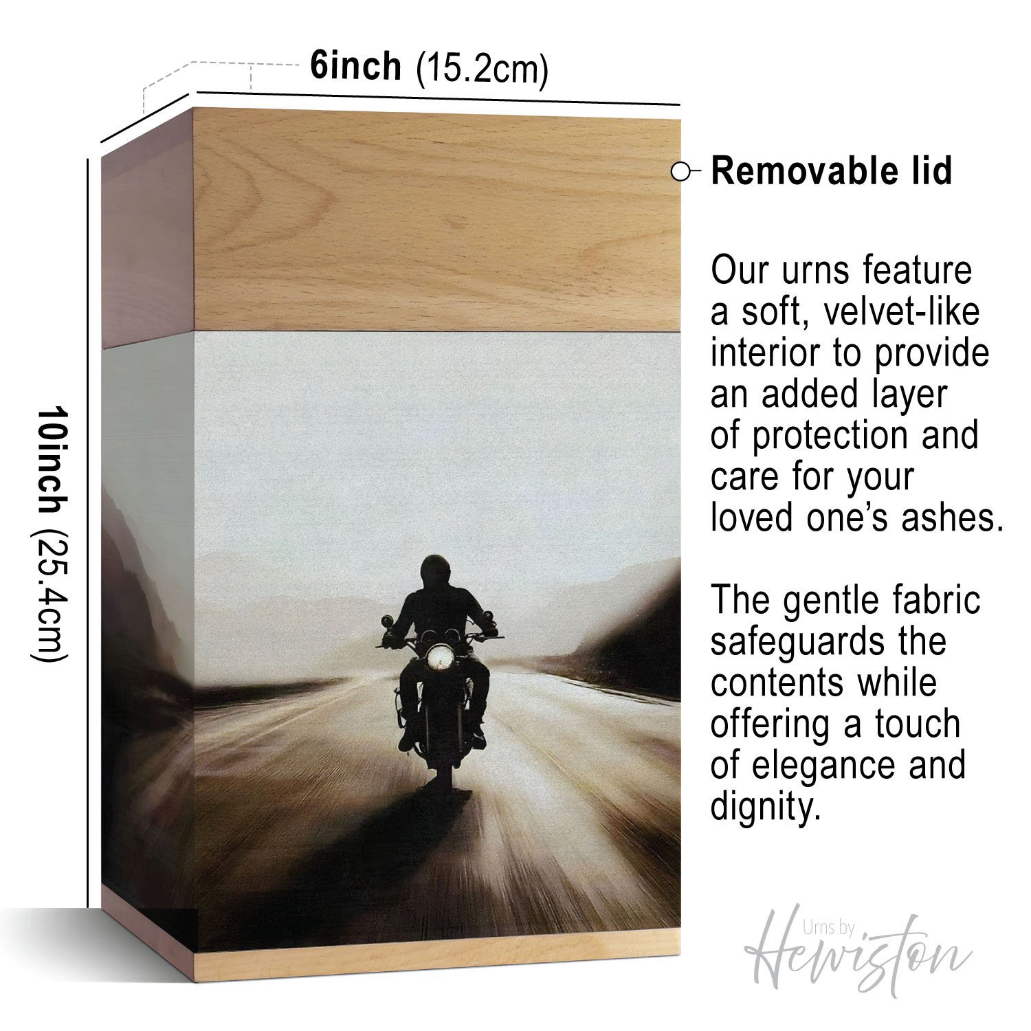 wooden cremation urn for human ashes motorbike design adult memorial urn crafted from beech wood